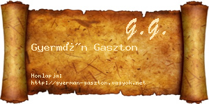 Gyermán Gaszton névjegykártya